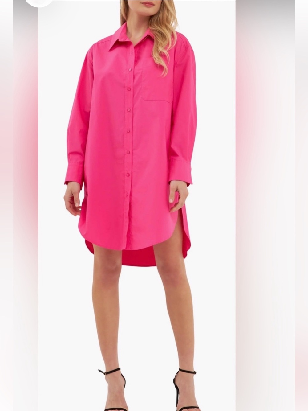 English Factory Hot Pink Shirtdress Size M